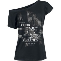 Harry Potter Choices Koszulka damska czarny. Czarne bluzki damskie marki Harry Potter, l, z nadrukiem, z dekoltem w łódkę. Za 79,90 zł.