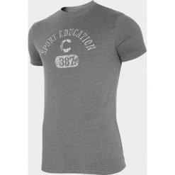 T-shirt męski TSM703 - ciemny szary melanż - Outhorn. Szare koszulki męskie EVERHILL, m, bez wzorów, z bawełny, bez kołnierzyka, bez rękawów. Za 39,99 zł.