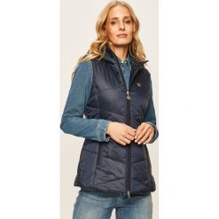 EA7 Emporio Armani - Bezrękawnik. Niebieskie kurtki damskie EA7 Emporio Armani, s, bez wzorów, z poliesteru, z kapturem. W wyprzedaży za 399,90 zł.