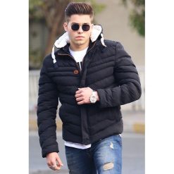 Kurtka męska FREDDIE BLACK. Czarne płaszcze męskie Kurtka męska FREDDIE BLACK, na zimę, s, bez wzorów, bez kaptura. W wyprzedaży za 139,00 zł.
