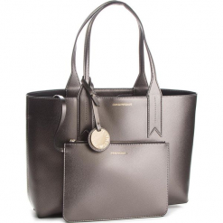 Torebka EMPORIO ARMANI - Y3D081 YH15A 86539 Steel/Black. Szare torebki klasyczne damskie Emporio Armani, ze skóry ekologicznej, zdobione. Za 689,00 zł.