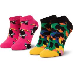 Zestaw 2 par niskich skarpet unisex HAPPY SOCKS - TOU02-3500 Kolorowy Różowy. Różowe skarpetki damskie Happy Socks, bez wzorów, z elastanu. Za 54,90 zł.