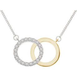 Pozłacany naszyjnik z kryształami - (D)45 cm. Szare naszyjniki damskie Diamond Style, z kryształem, złote. W wyprzedaży za 69,95 zł.