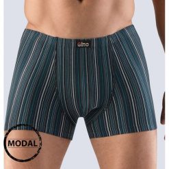 Męskie bokserki GINO Modal Stripes granatowe. Szare bokserki męskie GINO, bez wzorów, z dzianiny. Za 40,99 zł.