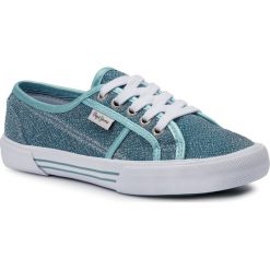 Tenisówki PEPE JEANS - Aberlady Sevy PLS30815 Quay 546. Niebieskie półbuty damskie Pepe Jeans, bez wzorów, z jeansu, bez obcasa, na płaskiej podeszwie, bez zapięcia. W wyprzedaży za 119,00 zł.