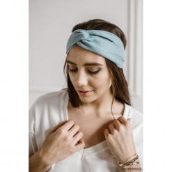 Lniana opaska do włosów, turban, DEEP BLUE. Niebieskie ozdoby do włosów Pakamera. Za 69,00 zł.