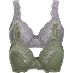 Biustonosz minimizer na fiszbinach (2 szt.) bonprix oliwkowy + szary. Zielone biustonosze bonprix, bez wzorów. Za 75,98 zł.