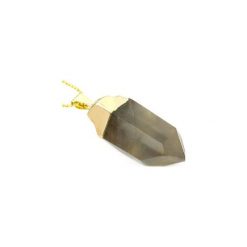 Colare Kwarc Dymny Wahadło Złoto. Żółte naszyjniki damskie Brazi druse jewelry, na co dzień, z kwarcem, srebrne. Za 170,00 zł.