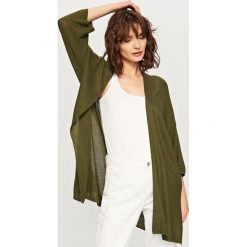 Swetry damskie: Luźny kardigan – Khaki
