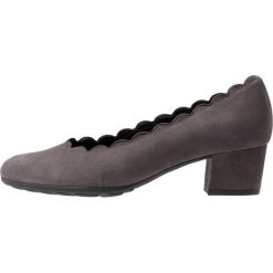 Gabor WIDE FIT Czółenka dark grey. Szare czółenka damskie Gabor, bez wzorów, ze skóry, bez obcasa. Za 499,00 zł.
