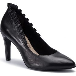 Szpilki TAMARIS - 1-22451-22 Black Leather 003. Czarne półbuty damskie Tamaris, z aplikacjami, ze skóry ekologicznej, eleganckie, bez obcasa, na obcasie, bez zapięcia. W wyprzedaży za 209,00 zł.