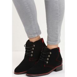 Czarno-Czerwone Botki Hornet. Czerwone botki damskie Multu. Za 49,99 zł.