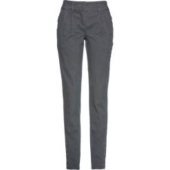 Spodnie chino z guzikami bonprix szary łupkowy. Szare spodnie damskie bonprix, bez wzorów. Za 79,99 zł.
