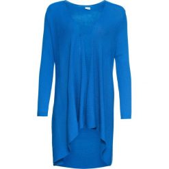Sweter bez zapięcia w prążek bonprix błękit królewski. Niebieskie swetry damskie bonprix, bez wzorów, bez rękawów, bez kaptura. Za 79,99 zł.