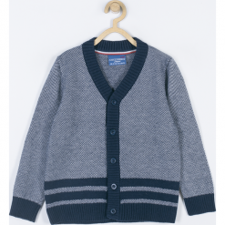 Sweter. Niebieskie swetry chłopięce ELEGANT BABY BOY, bez wzorów, z dzianiny, bez kołnierzyka. Za 65,90 zł.