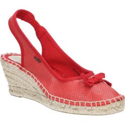 Sandały z kokardą big star w2745. Czerwone espadryle damskie BIG STAR, bez wzorów, ze skóry ekologicznej, retro, bez obcasa, bez zapięcia. Za 139,99 zł.