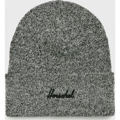 Herschel - Czapka. Szare czapki damskie marki Herschel, bez wzorów, z dzianiny. W wyprzedaży za 69,90 zł.