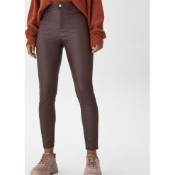 Spodnie high waist skinny - Brązowy. Pomarańczowe spodnie damskie House, s, bez wzorów, z podwyższonym stanem. Za 89,99 zł.