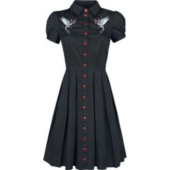Hell Bunny Jojo Dress Sukienka czarny. Czarne sukienki damskie marki Hell Bunny, xl, z nadrukiem, z dekoltem na plecach, bez rękawów. Za 284,90 zł.