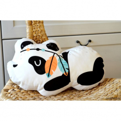 Poduszka-Przytulanka Panda Leżąca. Szare przytulanki i maskotki Pakamera, z weluru. Za 69,00 zł.