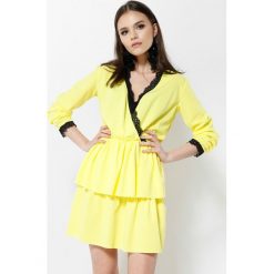 Jasnożółta Sukienka Deep Love. Żółte sukienki mini other, uniwersalny. Za 59,99 zł.