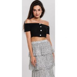 Czarny Top Turbid. Czarne bluzki damskie other, xl, bez wzorów, z dzianiny, bez kołnierzyka. Za 49,99 zł.