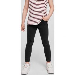 Mango Kids - Jeansy dziecięce Loran 104-164 cm. Szare rurki dziewczęce marki Mango Kids, z aplikacjami, z bawełny, z podwyższonym stanem. Za 89,90 zł.