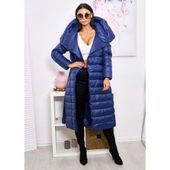 Victoria Długi Płaszcz Puch Premium Kolor Blue S. Czarne kurtki damskie LIGARI, s, w paski, z bawełny, długie. Za 449,00 zł.