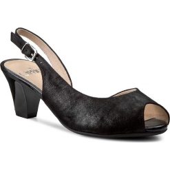 Sandały CAPRICE - 9-28310-28 Black Suede 004. Czarne klapki damskie marki Caprice, bez wzorów, ze skóry, bez obcasa, na obcasie. W wyprzedaży za 199,00 zł.