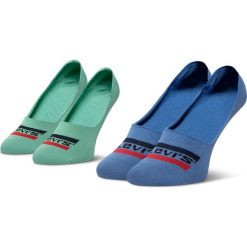 Zestaw 2 par stopek męskich LEVI'S® - 37157-0166 Riverside Blue. Niebieskie skarpetki męskie bez wzorów, z elastanu. Za 29,00 zł.