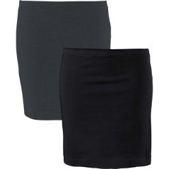 Spódnica shirtowa ze stretchem (2 szt.) bonprix antracytowy melanż + czarny. Szare spódniczki damskie bonprix, bez wzorów. Za 35,98 zł.