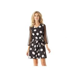 Sukienka trapezowa z tiulowymi rękawami Keira koła ED023-2. Czarne sukienki damskie marki Ella dora, xxl, bez wzorów, z poliesteru, eleganckie, bez kołnierzyka, bez rękawów, trapezowe. Za 229,00 zł.