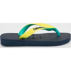 Havaianas - Japonki dziecięce. Niebieskie sandały chłopięce Havaianas, z materiału, bez zapięcia. W wyprzedaży za 49,90 zł.