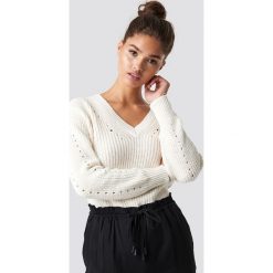 MANGO Sweter Genzov - Offwhite. Szare swetry oversize damskie Mango, z dzianiny. Za 121,95 zł.
