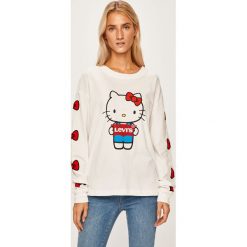 Levi's - Longsleeve x Hello Kitty. Białe bluzki damskie Levi's®, s, z nadrukiem, z bawełny, z okrągłym kołnierzem. W wyprzedaży za 79,90 zł.