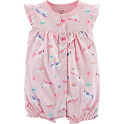 Rampers w kolorze jasnoróżowym. Różowe body niemowlęce Carter' s Baby, Minis & Kids, bez wzorów, z bawełny, bez rękawów. W wyprzedaży za 25,95 zł.