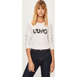 Liu Jo - Longsleeve. Białe bluzki damskie Liu Jo, s, z aplikacjami, z elastanu, casualowe, z okrągłym kołnierzem, z długim rękawem. W wyprzedaży za 129,90 zł.
