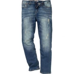 Dżinsy ze stretchem Regular Fit Tapered bonprix dirty denim "used". Niebieskie jeansy męskie regular bonprix. Za 109,99 zł.