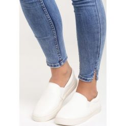 Trampki damskie slip on: Białe Slip On Hydrangea