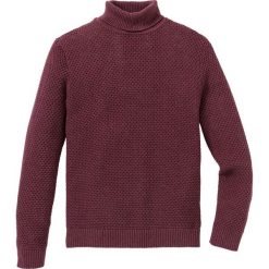 Sweter z golfem Regular Fit bonprix bordowy melanż. Czerwone swetry męskie bonprix, s, bez wzorów, z dzianiny. Za 89,99 zł.
