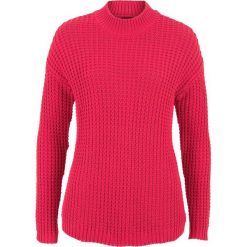 Sweter ze stójką i strukturalnym wzorem bonprix czerwony. Czerwone bez kategorii bonprix, ze stójką. Za 44,99 zł.