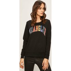 Wrangler - Bluza. Czarne bluzy damskie Wrangler, s, z aplikacjami, z bawełny. W wyprzedaży za 139,90 zł.