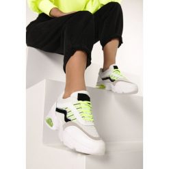 Biało-Limonkowe Sneakersy Natural Glisten. Białe sneakersy damskie Born2be. W wyprzedaży za 54,99 zł.
