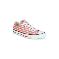 Buty Converse CHUCK TAYLOR ALL STAR STRIPES TEXTILE OX. Czerwone trampki i tenisówki damskie Converse, bez wzorów, bez zapięcia. Za 287,20 zł.