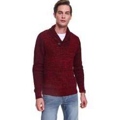 Sweter z szalowym kołnierzem. Czerwone swetry męskie Top Secret, na zimę, xl, bez wzorów, z dzianiny, eleganckie, bez kołnierzyka, bez kaptura. W wyprzedaży za 109,99 zł.