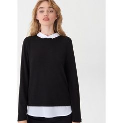 Sweter z kołnierzykiem - Czarny. Czarne swetry damskie House, s, bez wzorów, bez rękawów, bez kaptura. Za 69,99 zł.
