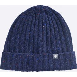 Marc O'Polo - Czapka. Niebieskie czapki zimowe męskie marki Marc O'Polo, na zimę, z dzianiny. W wyprzedaży za 139,90 zł.