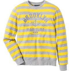 Bluza dresowa Slim Fit bonprix jasnoszary melanż - żółty w paski. Szare bluzy dresowe męskie marki bonprix, xxl, w paski. Za 49,99 zł.