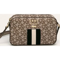 Dkny - Torebka. Brązowe listonoszki damskie DKNY, w paski, ze skóry ekologicznej, na ramię, małe, bez dodatków. Za 649,90 zł.