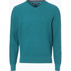 Swetry klasyczne męskie: Tommy Hilfiger – Sweter męski, zielony